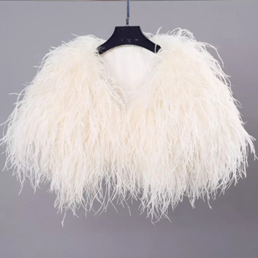 

Elegant Ostrich Feather White Fur Coat Jacket Bridal Bolero For Wedding Formal Shawls Wedding Bridal Wraps Fur Formal Evening Party Cape, Puple