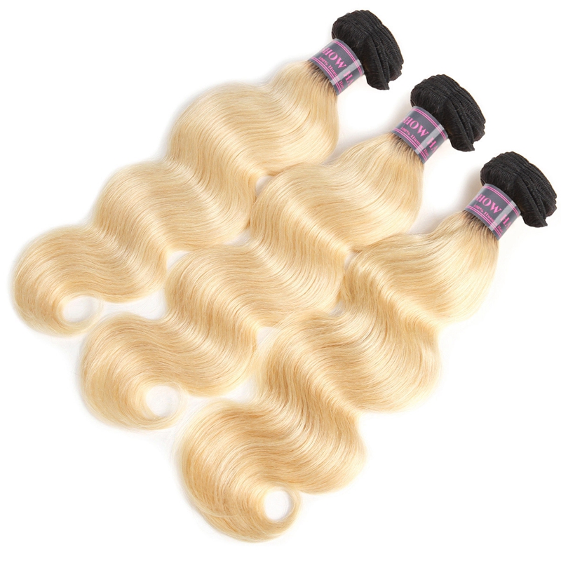 

Ishow Brazilian Hair T1B/613 Blonde Bundles Body Wave Human Hair Extensions 14-30inch Remy Peruvian Hair Weave for Women All Ages