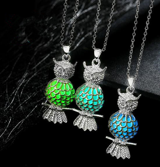 

Luminous Owl Necklaces Glow In Dark Pendant Necklaces For Women Men Owl Fashion Gemstone Fashion Jewelry