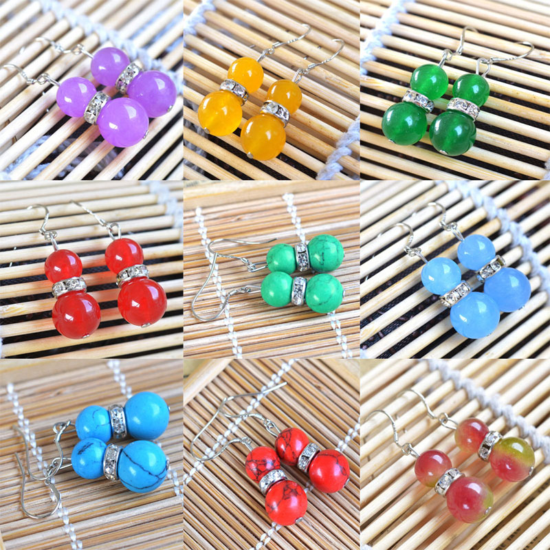 

Vintage crystal Beads Stone Earrings Fashion Dangle Bohemia Charm Retro Ear Jewelry Gift for Women free shipping