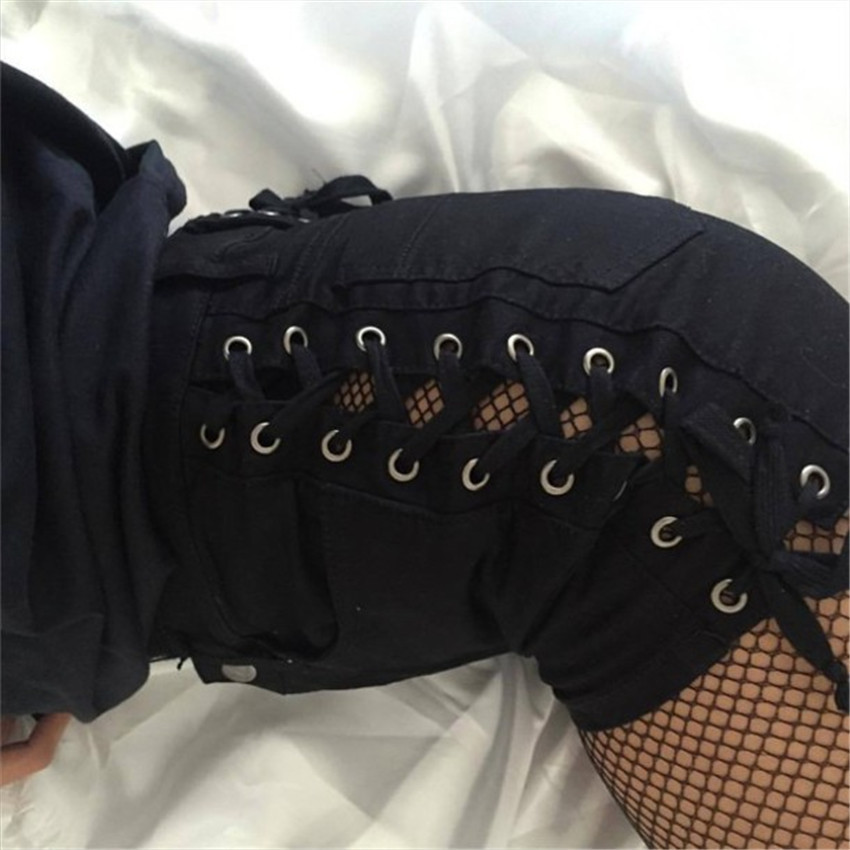 

Sexy Hot Shorts Women Bandage Shorts Black White High Waist Hips Up Street Clothing Short