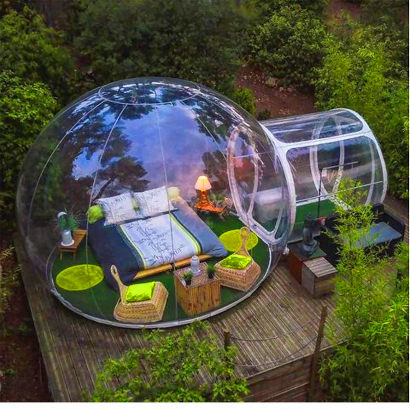 

Free Shipping Outdoor Single Tunne Transparent Tent Bubble Inflatable Bubble Tent PVC Transparent Camping Tent Inflatable Bubble Camping