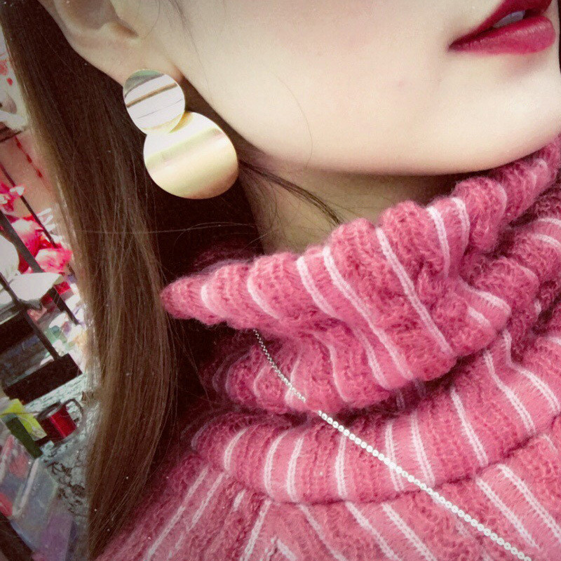 

New Fashion Silver Gold Plated Geometric Round Double Circle Dangle Drop Earrings For Women Vintage Statement Earring