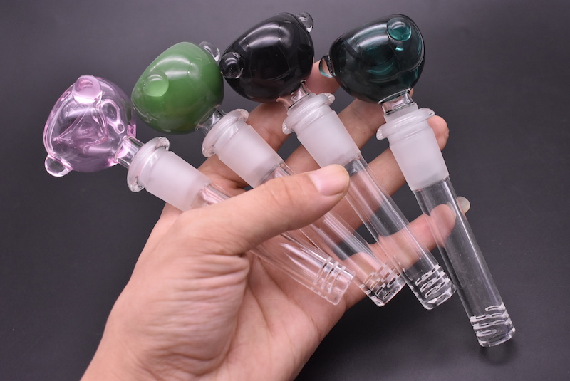 

14mm female 18mm male Glass Downstem Diffuser with colorful Glass tobacco bowl Ash Catcher Bubbler down stem For water Pipe Bong
