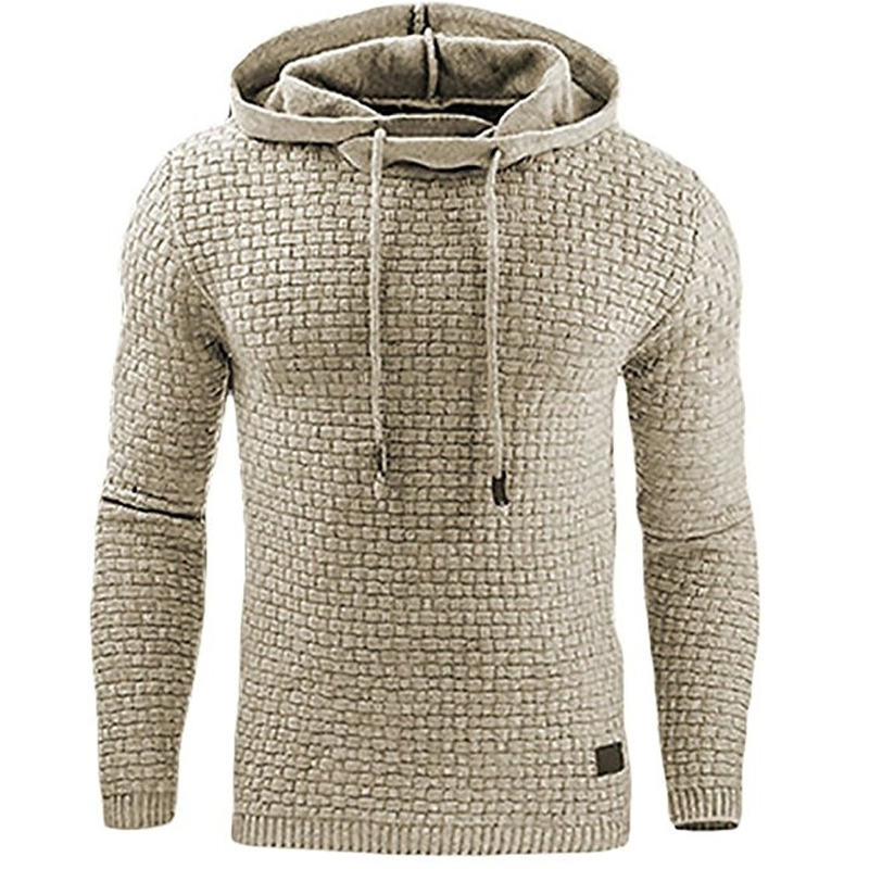 Hoodies Men 2018 Brand Male Long Sleeve Solid Color Lattice Hooded Sweatshirt Mens Hoodie Tracksuit Sweat Coat Casual Sportswear S18101701