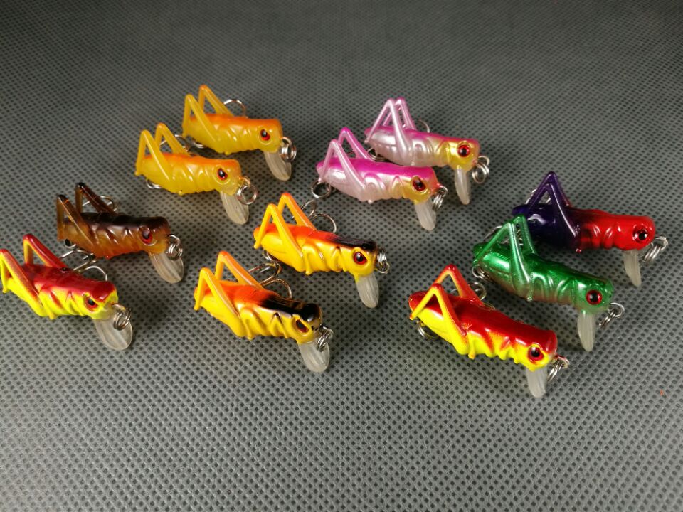 

Wholesale Lot 24 Fishing Lures Insect Lure Bait Crankbait Fishing Grasshopper Tackle Insect Hooks 3g/4cm New
