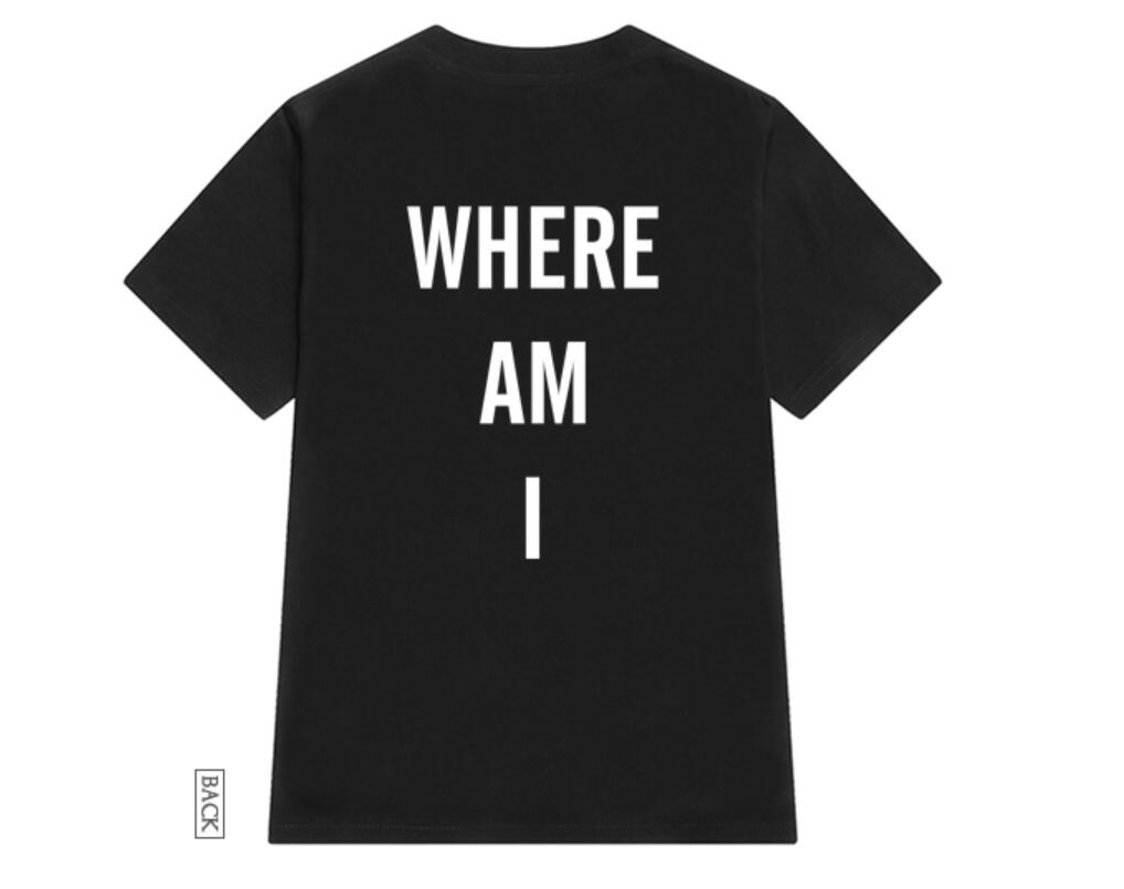T-shirts de grande taille pour les femmes Mode Où suis-je Lettre Imprimé d'été à manches courtes