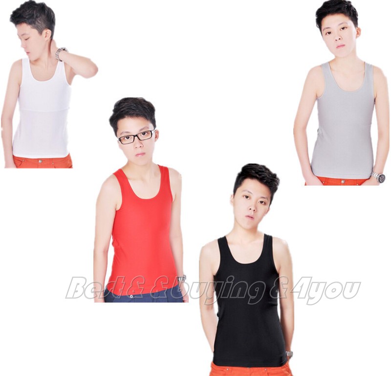 

RIUOOPLIE Unisex Les Lesbian Breath Mesh Long Chest Binder Trans Undershirt Vest -2XL, Black