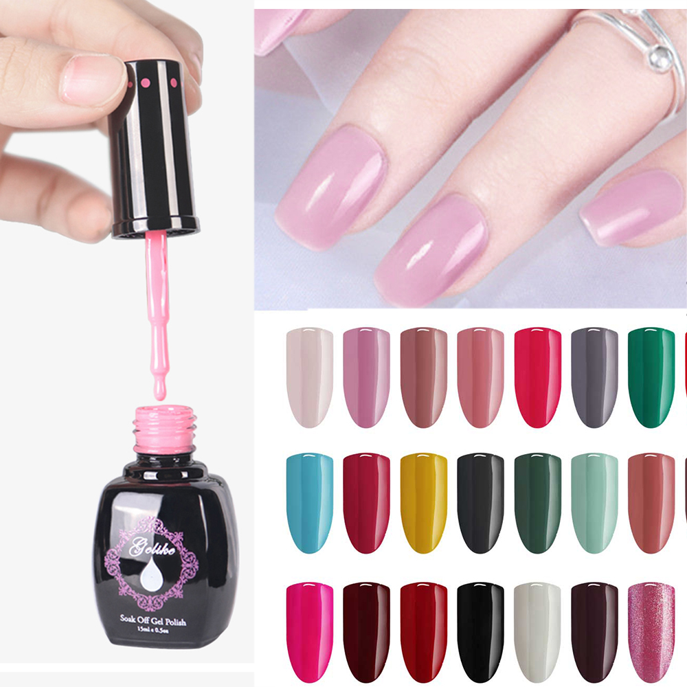 

Gelike Gel UV LED 15ml Clear Foundation Gel Soak Off UV LED Nail Polish Paint Color Nail, 046