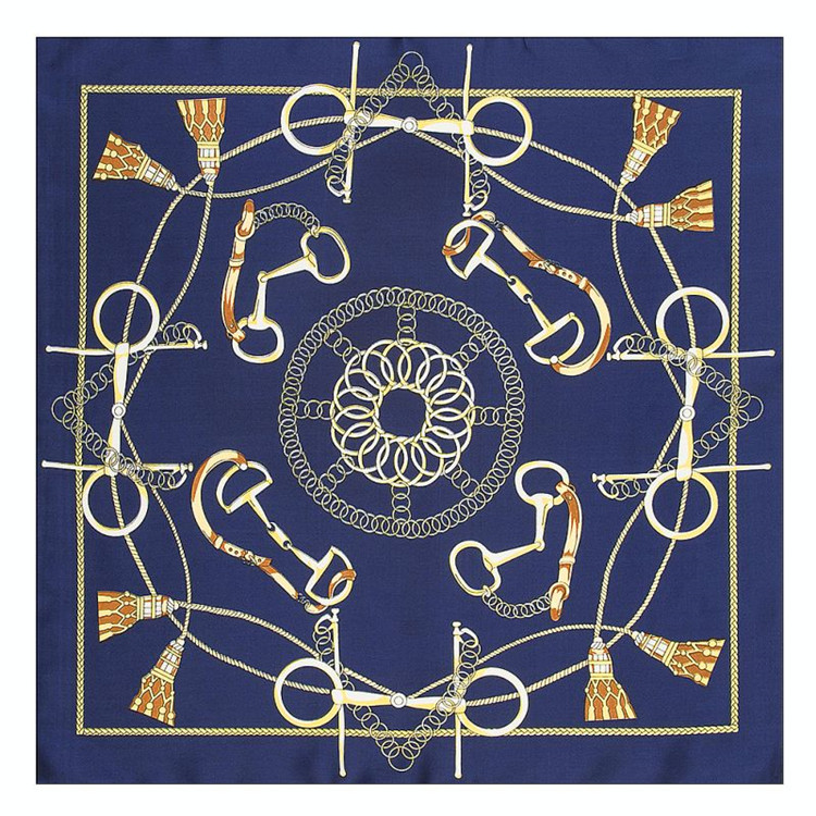 

60cm x 60cm New Fashion Plain Silk Scarf Women Square Scarves Spain Chain Rope Design small Hijab Lady Bandana Female Foulard