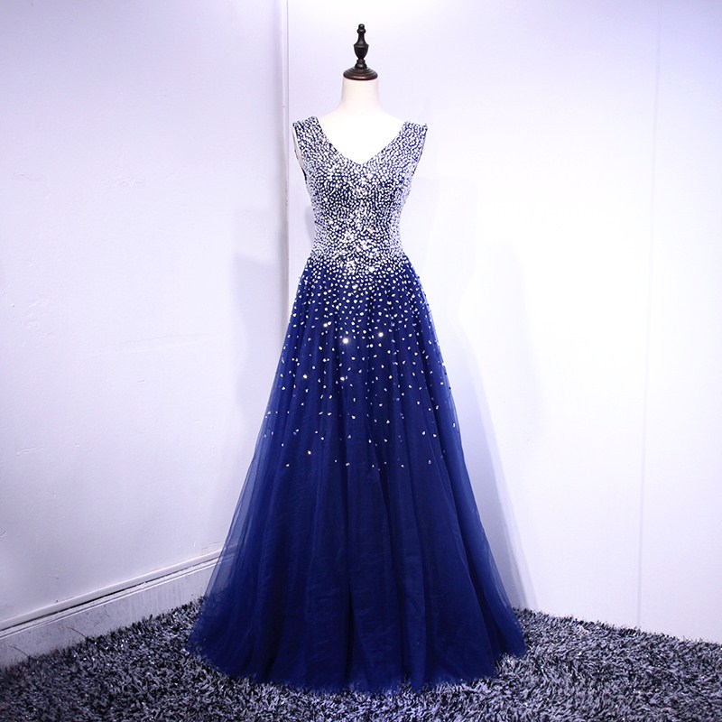 

Fancy Royal Blue Ball Gown Prom Dresses Real Pictures Shining Sequins BeadsLace-up Back Evening Dresses Stuning Sequins, Fuchsia