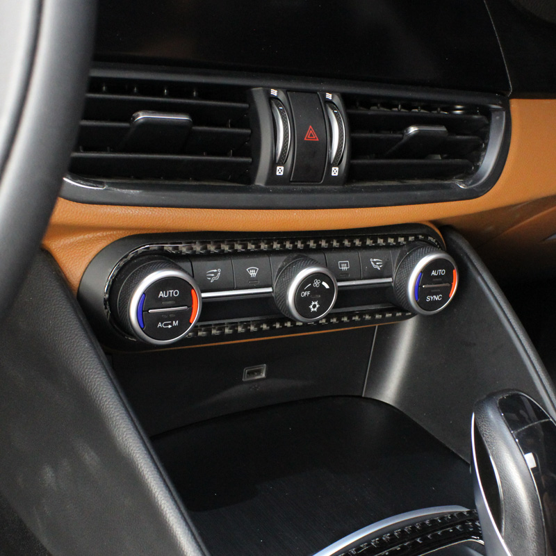 Cuque Car Interior Steering Wheel Button Decorative Cover Trim for Alfa Romeo Stelvio 2017 2018 Giulia 2016 2017 2018