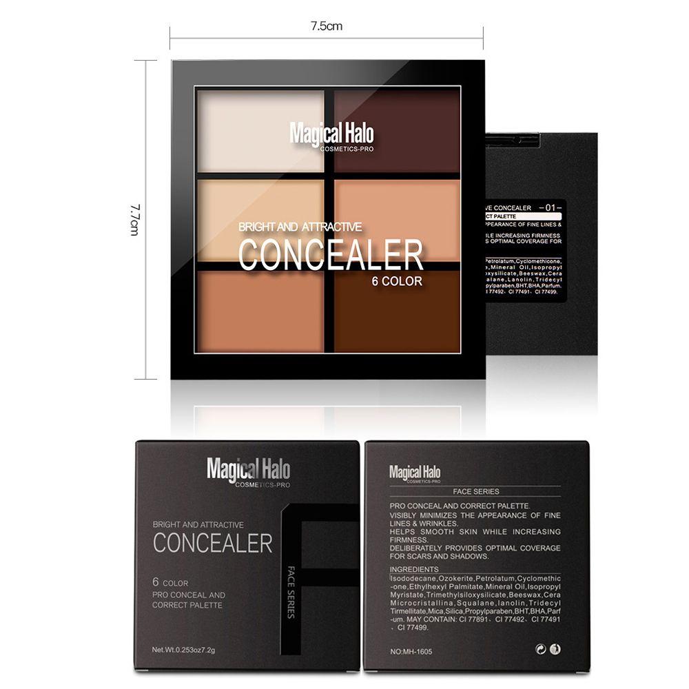 

Magical Halo 1PC Foundation Cream Contour Face Makeup Highlighter Concealer Palette Tools 6 Colors