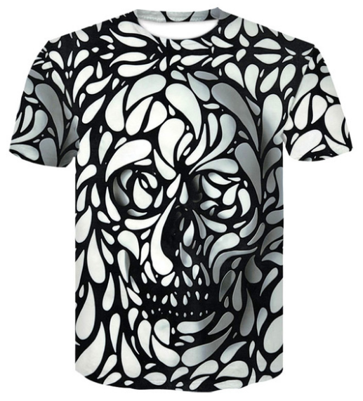 

Wholesale - Newest Fashion Womens/Mens Couples Skull Funny 3D Print Casual T-Shirts Free Shipping ZLM202, Multicolor