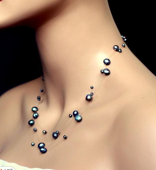 

New Arriver Real Pearl Jewellery ,Black Color Baroque Genuine Freswater Pearl Necklace,Wedding Bridesmaids Gift For Girl