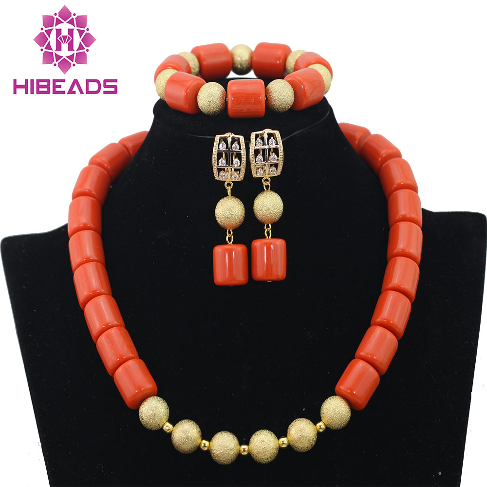 2017 Latest African Coral Laces Jewelry Set Nigerian Wedding African Coral Beads Jewelry Set New Free Shipping CNR347-image-417103352
