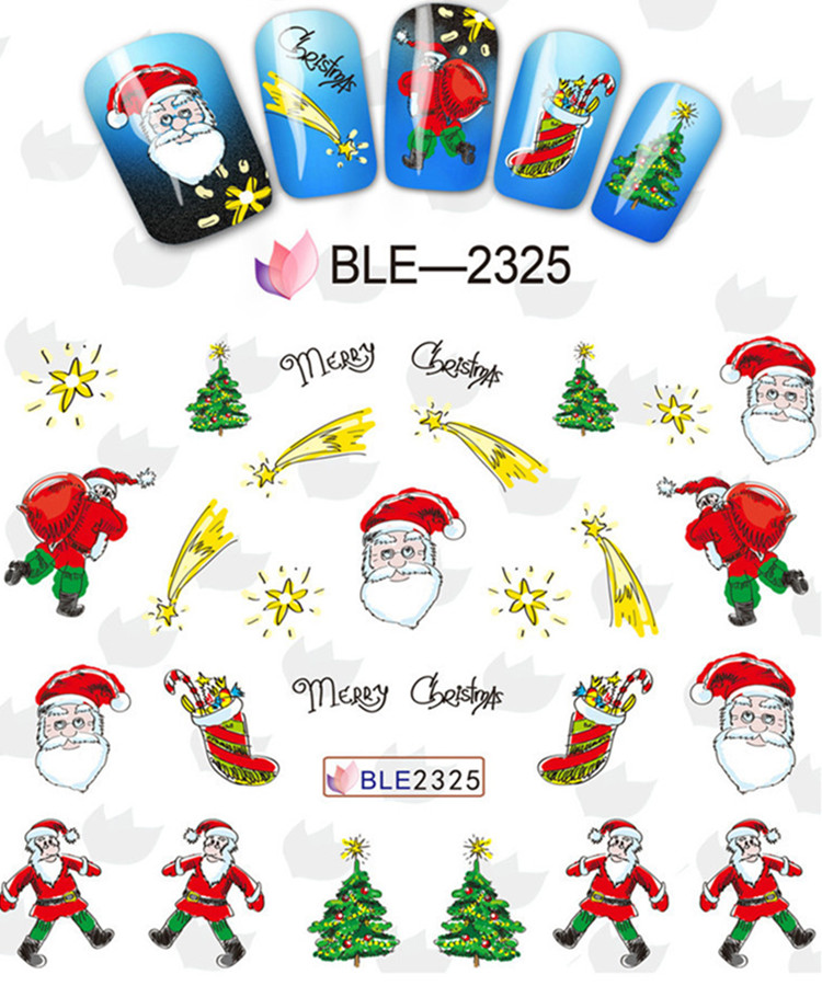 

Can Mix design Water Transfer Christmas Designs Nail Art Sticker Decal Foil Adhesive Manicure Tips Nail Decoration Makeup Tools DHL Free