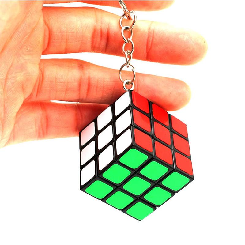 

Magic Cube Key Chain Factory directly sales Keychain cube 3cm Puzzle Magic Game Toy Key Opp Bag Package IQ Educational Toys Gift