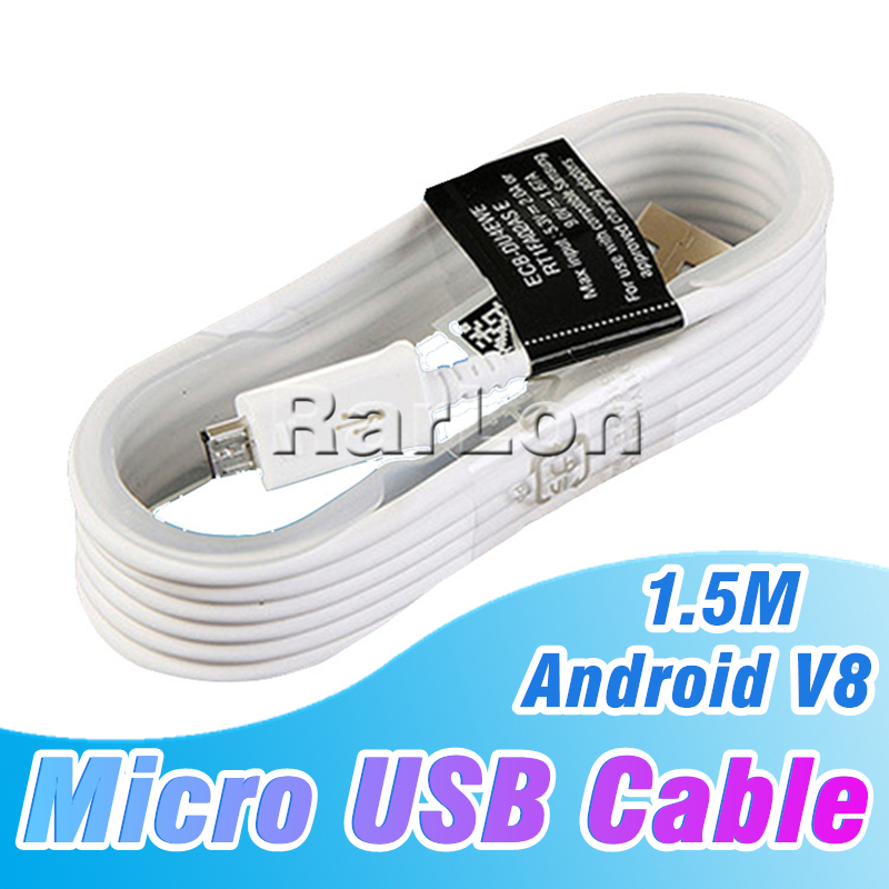 

1.5M Micro USB Data Cable Android Charging Line Charge Cord Adapter Cables For Samsung Note 4 Cell Phone cable, White