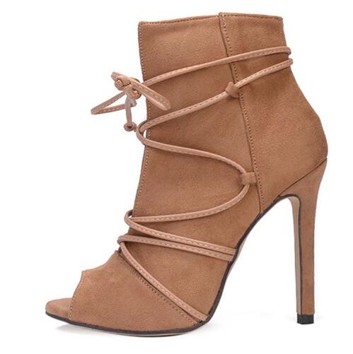 

Fashion 11cm Thin High-heeled Shoes Sexy Women Pumps Lace Up Women's Shoes Super High Heels Women Shoes Hollow Best, Option picture color