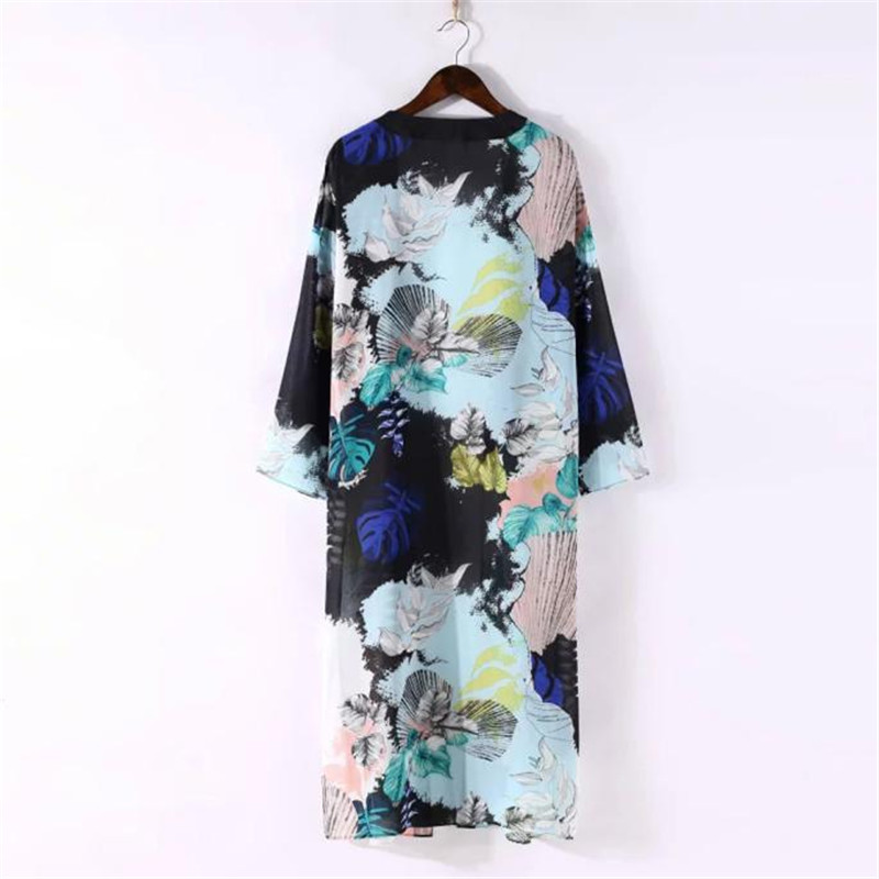 Femmes Boho Imprimé En Mousseline De Soie Châle Long Kimono Cardigan Tops Cover up Blouse Tops drop shipping Jn.1