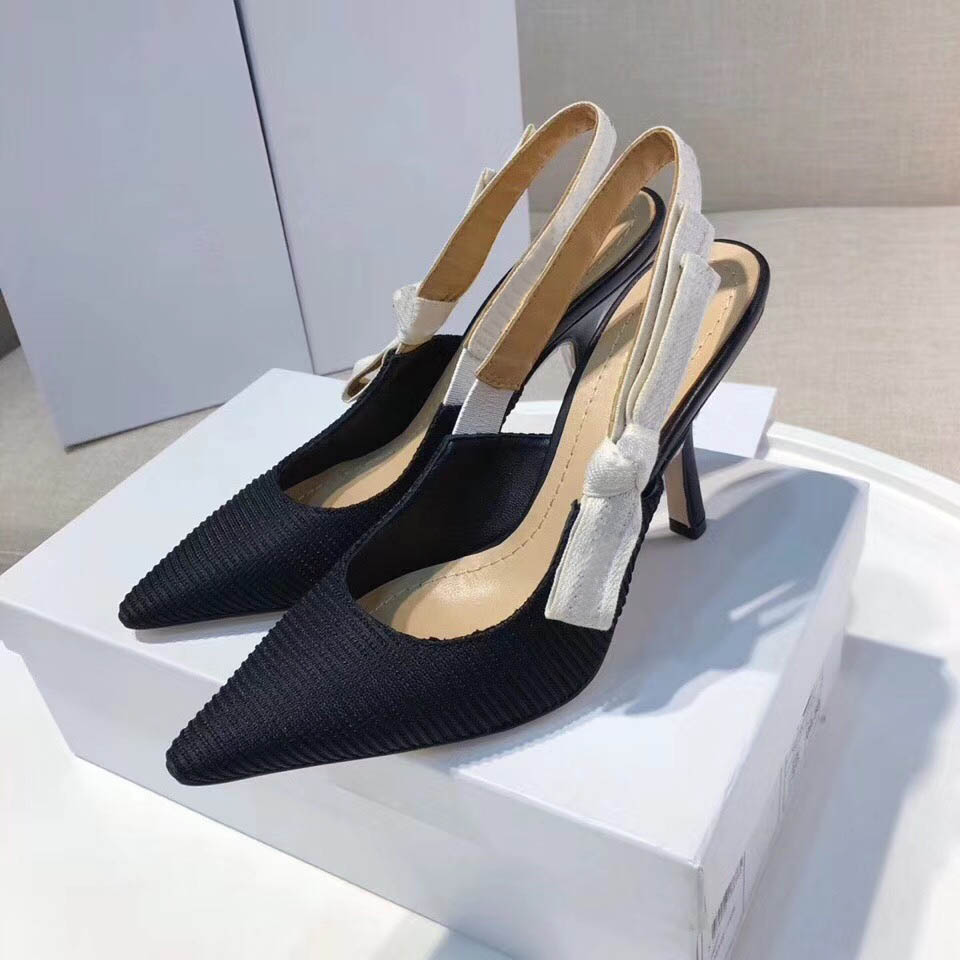 

Designer Women high heels 9.5cm sandals top quality pumps slingbacks 6 colors ladies patent leather dress single shoes, Black