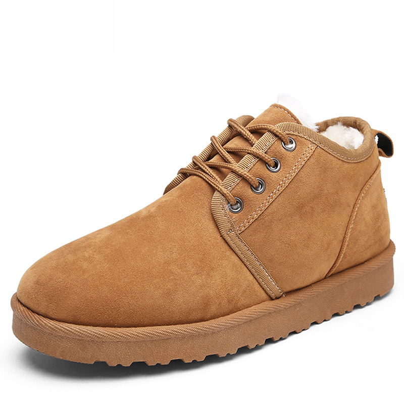 2018 hiver chaussures faux suède hommes bottes de neige imperméables appartements hiver chauds bottines chaussures de mode