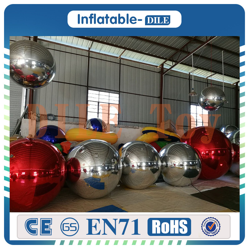 

2m PVC Inflatable Mirror Ball Surface Christmas Ball Disco Mirror Ball Light Mirror Reflection Stage Festival Hanging Balloom