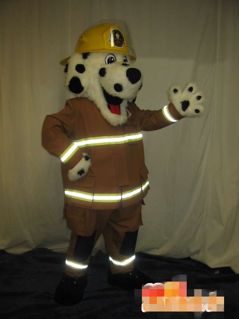 

Custom Newly designed Fire dogs mascot costume Adult Size free shipping, White
