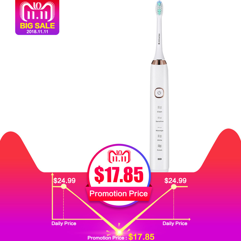 Alfawise S100 Sonic Electric Toothbrush Ultimate Cleaning Whitening Advanced Safeguard Waterproof Oral Health Care Cleaning Tool C18111501-image-433708646