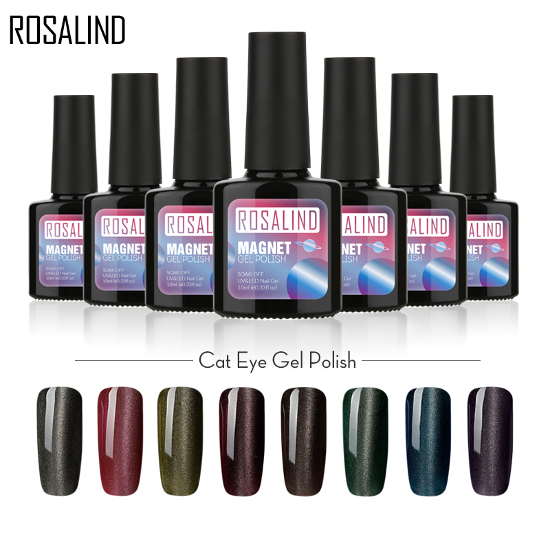 

ROSALIND 10ML Magnetic Cat Eye Gel Nail Polish Set For Manicure Soak Off Gel Varnish Hybrid White Semi Permanent Nail Art Tops, N5014