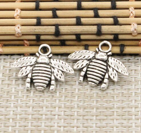 

100pcs/lot Vintage Zinc Alloy Bee Charms For Diy Jewelry Pendant Making 21x16mm
