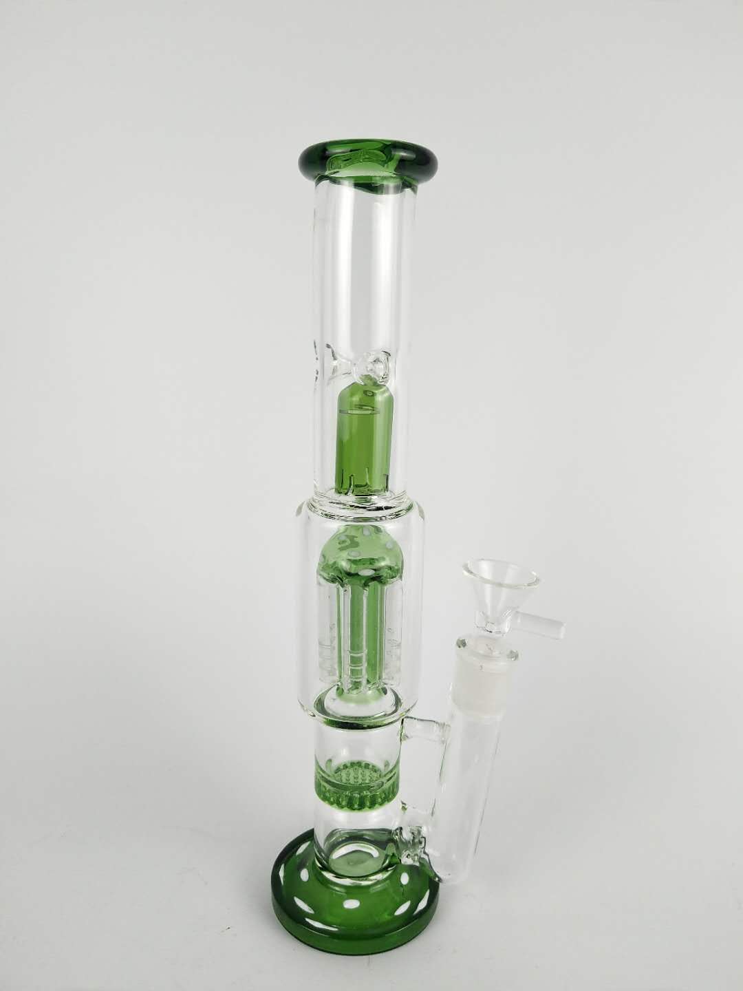 

26cm tall 18mm joint size glass bong glass water pipe oil rig GREEN