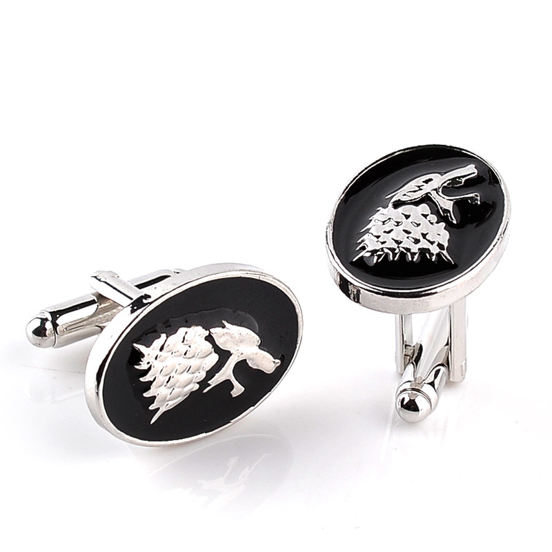 / Paire de boutons de manchette Loup dire Maison Stark/