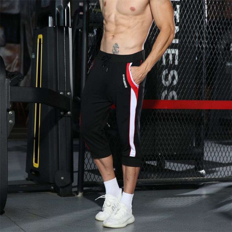 

Men Leisure Mens Knee Length Shorts Color Patchwork Joggers Short Sweatpants Trousers male new Bermuda Shorts roupa masculina