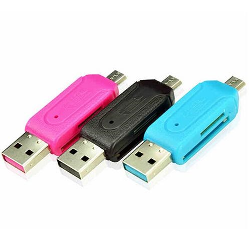 

SR 2 in 1 USB OTG Card Reader Universal Micro USB OTG TF/SD Card Reader Phone Extension Headers Micro USB OTG Adapter