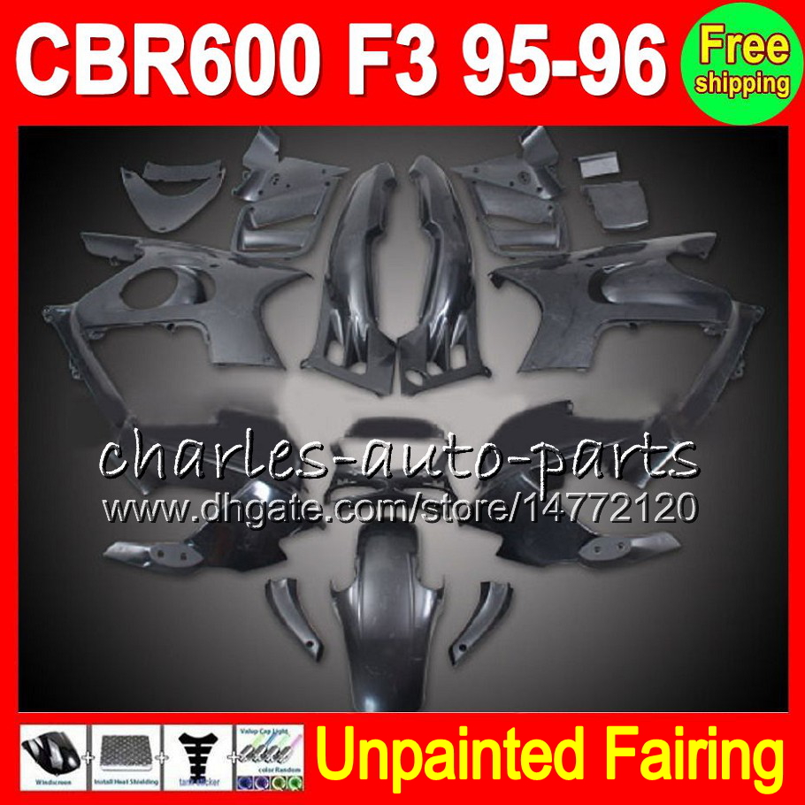 

8Gifts Unpainted Full Fairing Kit For HONDA CBR600F3 95-96 CBR 600F3 CBR600 F3 CBR 600 F3 95 96 1995 1996 1995-1996 Fairings Bodywork Body, White