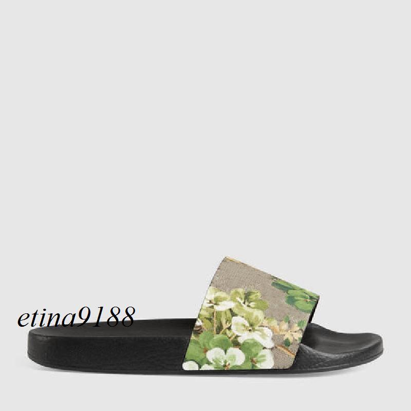 2018 hommes et femmes mode fleurs vertes impression sandales à glissière en cuir avec semelle en caoutchouc garçons filles taille euro34-45