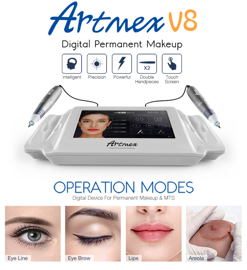

tattoo machine Intelligent Artmex V8 Permanent Makeup Machine Touch Screen 2 pens PMU for beauty salon spa
