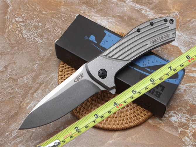 

Zero Tolerance 0801 full steel bearing folding knife D2 blade stone cleaning and handling camping pocket knife excellent tactical knife