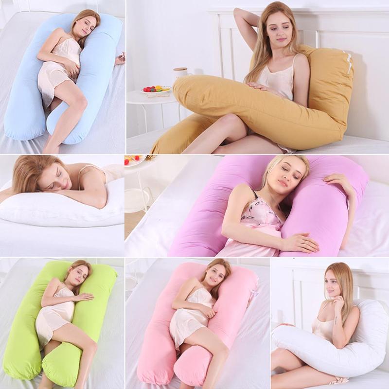 Big U Shape Maternity Pregnancy Pillow Pure Cotton Sleeper Women Slide Cushion Sleeping Support Pillow For Pregnant Women-image-429251820