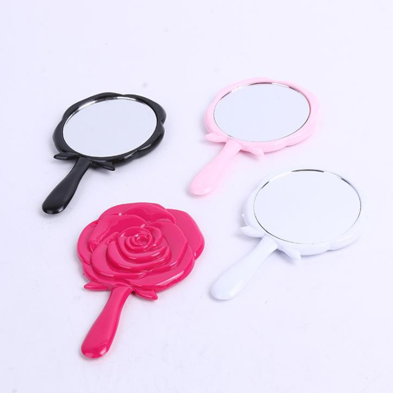 Vintage Roses Women Pocket Mirror Chic Retro Makeup Mirrors Portable Cosmetic Compact Flower Mirror fast shipping F1637-image-433083607
