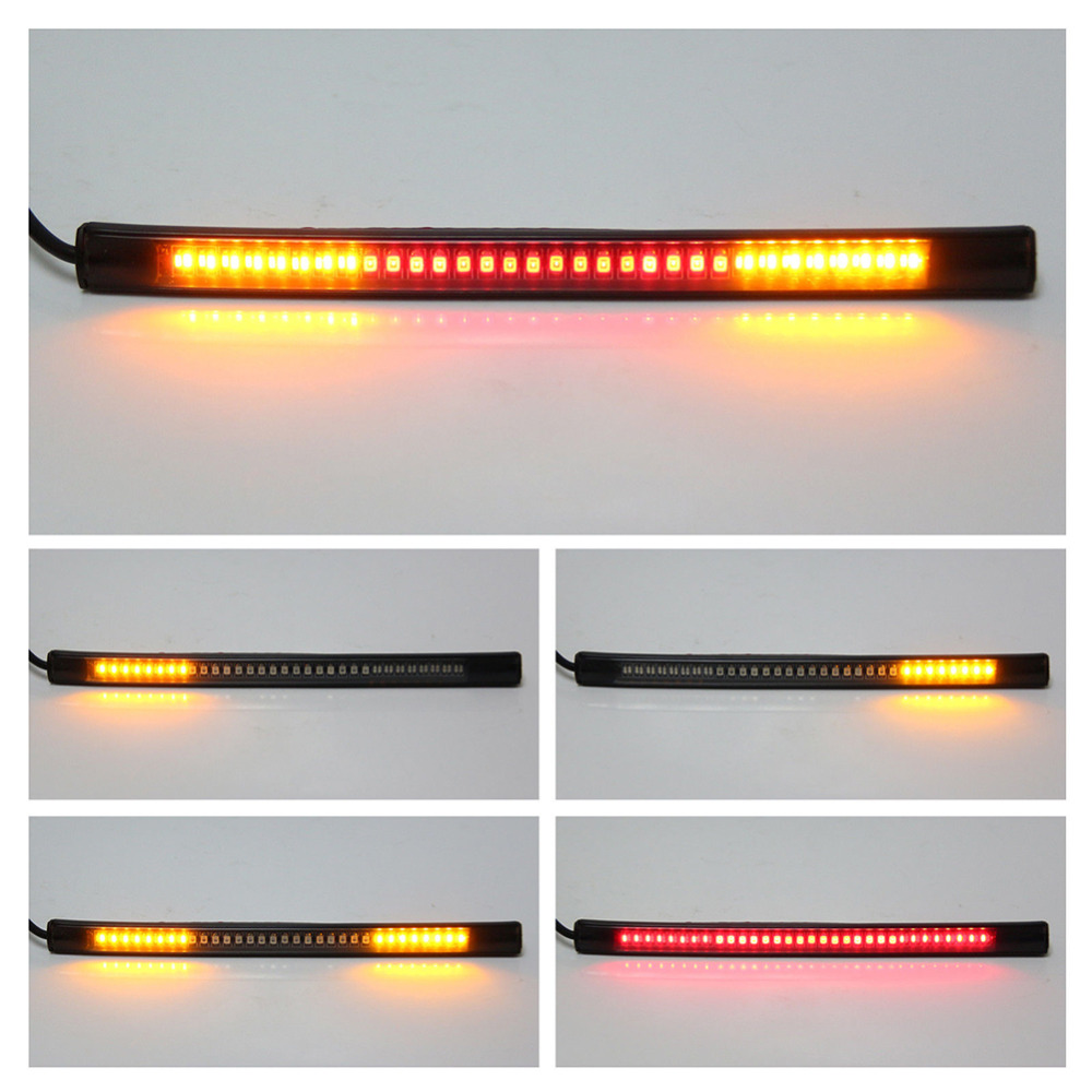 

Motorcycle 48LED 12V Brake Light LED Strip Rear Tail Stop Turn Signal Lamp Soft Flexible Universal