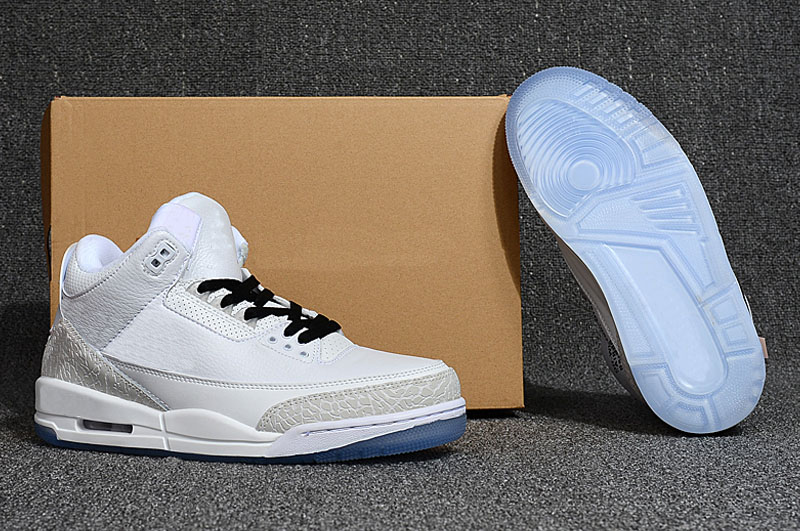 2018 Hot Sale jointly signed 3 Pure White Men Basketball Shoes Beaverton Oregon USA c.1988 3s Cement Sneakers mens trainer 8-13