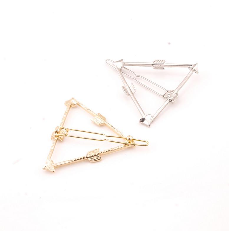 

fashion hair clips Gold Silver Plated Barrettes Vintage Women Punk Geometric Triangle Arrow Hair Jewelry