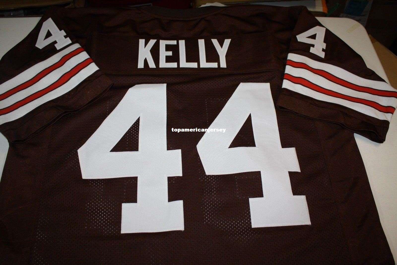 

Cheap Retro LEROY KELLY #44 CUSTOM HOME MITCHELL & NESS Jersey "DAWG POUND" Stitching men's Football Jerseys Running, Brown