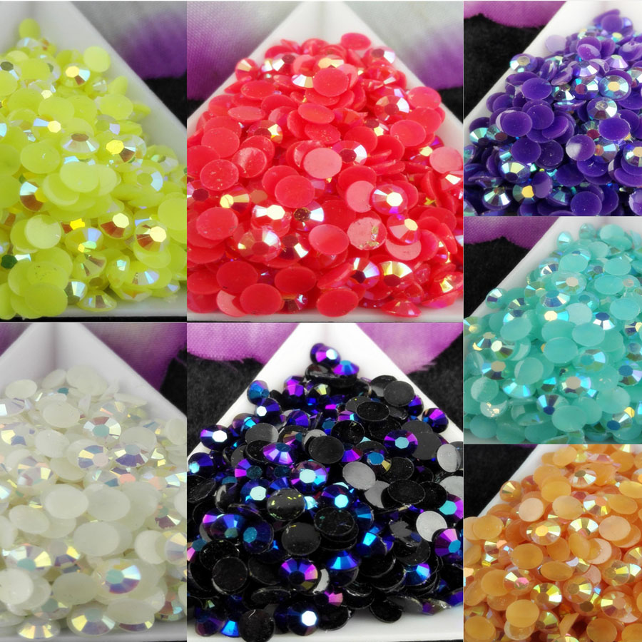 

2500pcs/bag SS20 5mm 7 Color Jelly AB Resin Crystal Rhinestones FlatBack Super Glitter Nail Art Strass Wedding Decoration Beads Non HotFix 1