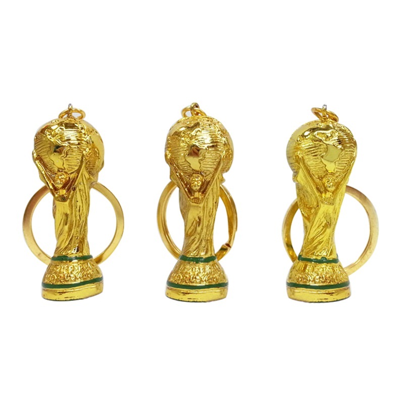 

Russia World Cup Keychain Hercules Key Ring Metal Gold Color European Champions Cup Keychain For Fans