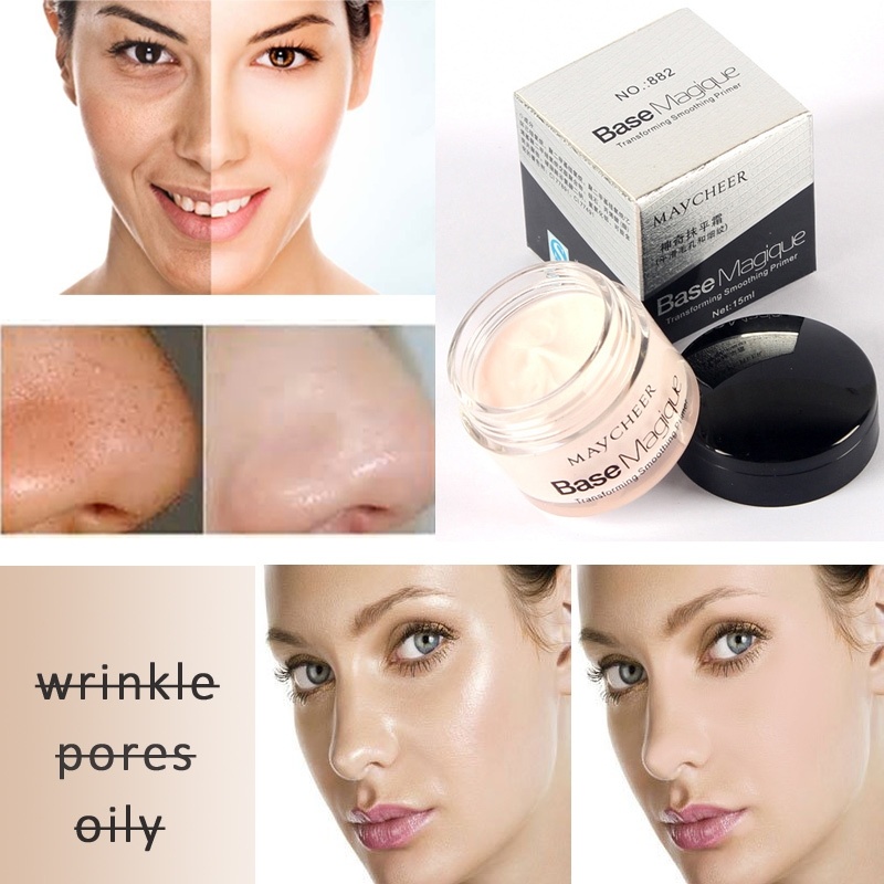 

Maycheer Base Magique Transforming Smoothing Face Primer Pores Make up Cream Pig Ointment Makeup for Oily Skin, White