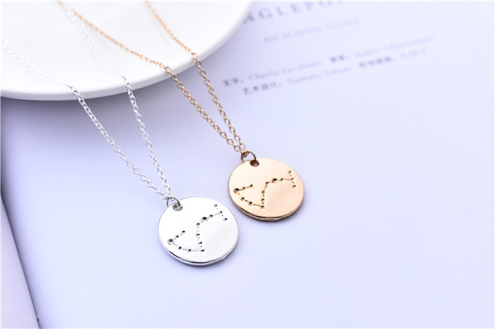 

10pcs Vintage Scorpio Constellation Necklace Scorpio Star Map Charm Coin Necklace Astrology Jewelry Zodiac Pendant Necklace Birthday Gift